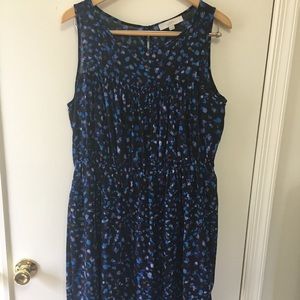 Blue print sleeveless dress